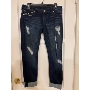 True Religion straight leg ripped jeans